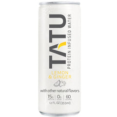 TATU Ready-To-Drink Protein Water Lemon Ginger 4-pack front view