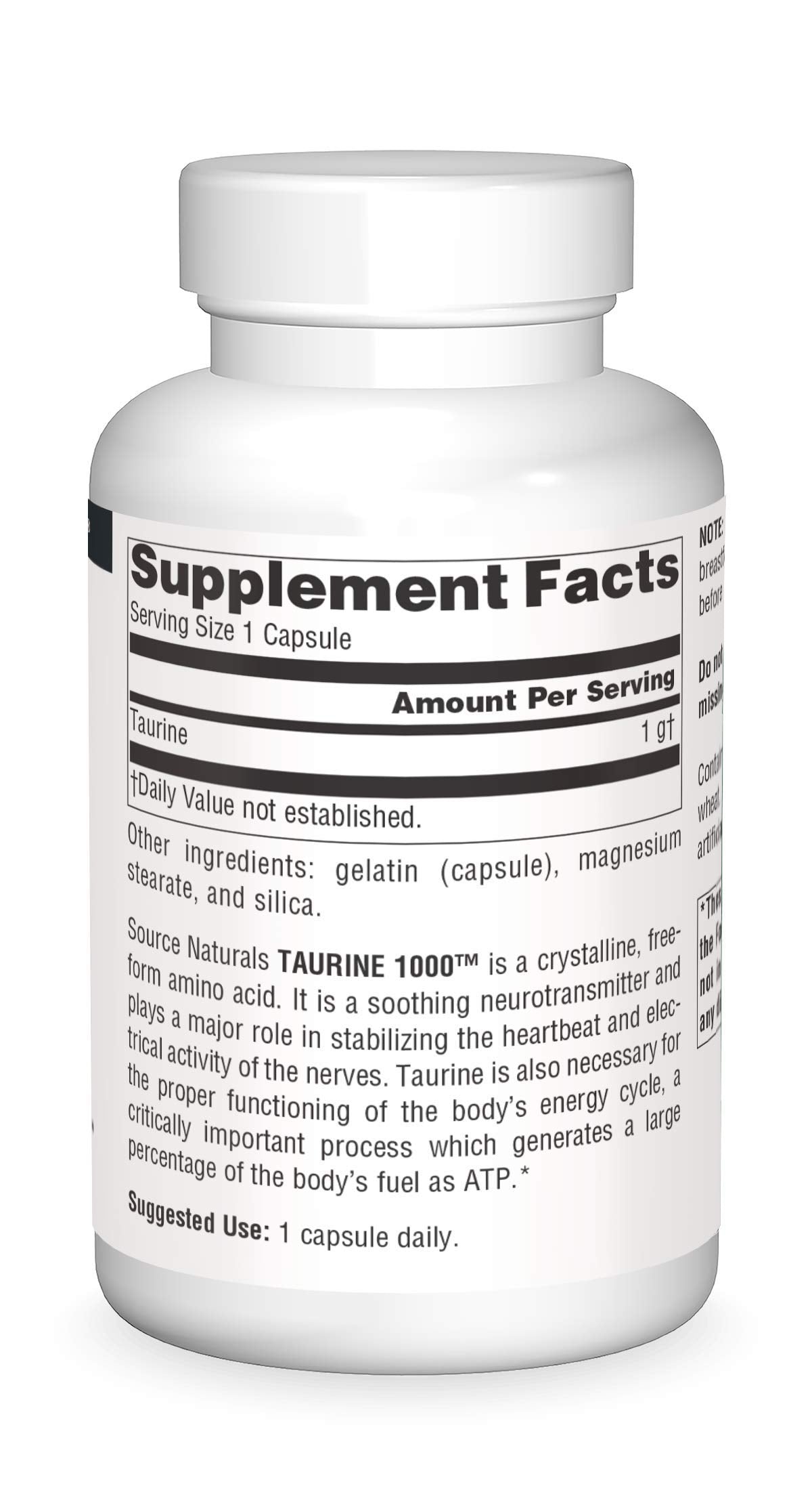 Source Naturals Taurine 1000mg capsules