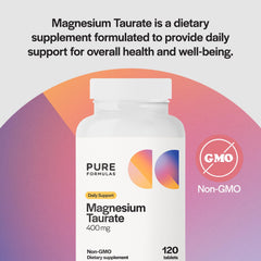 Graphic illustrating magnesium-taurate and taurine synergy for relaxation