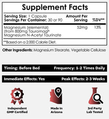 Tauromag 800mg bottle label close-up