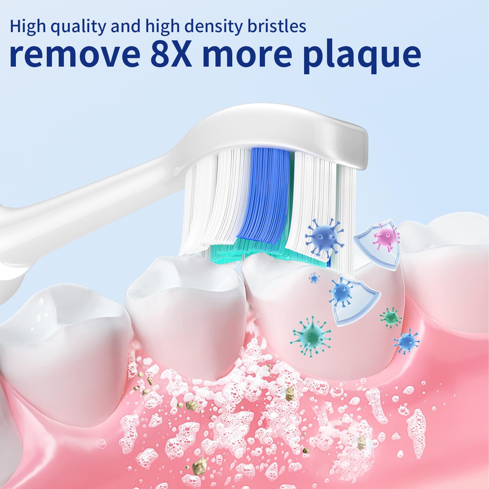 Gentle cleaning bristles for TAWEE replacement heads