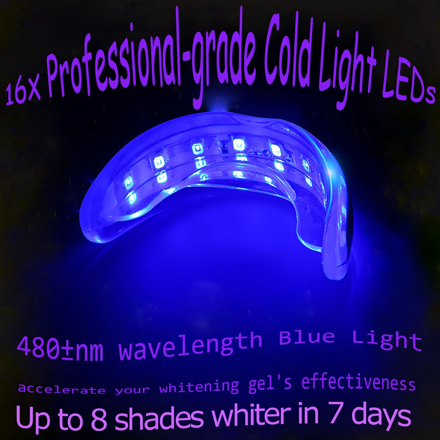 Blue LED activation light for whitening gel