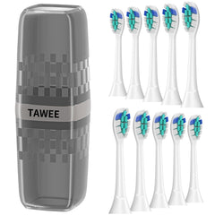TAWEE replacement brush heads for Philips Sonicare Click-On handles with medium-soft end-rounded bristles