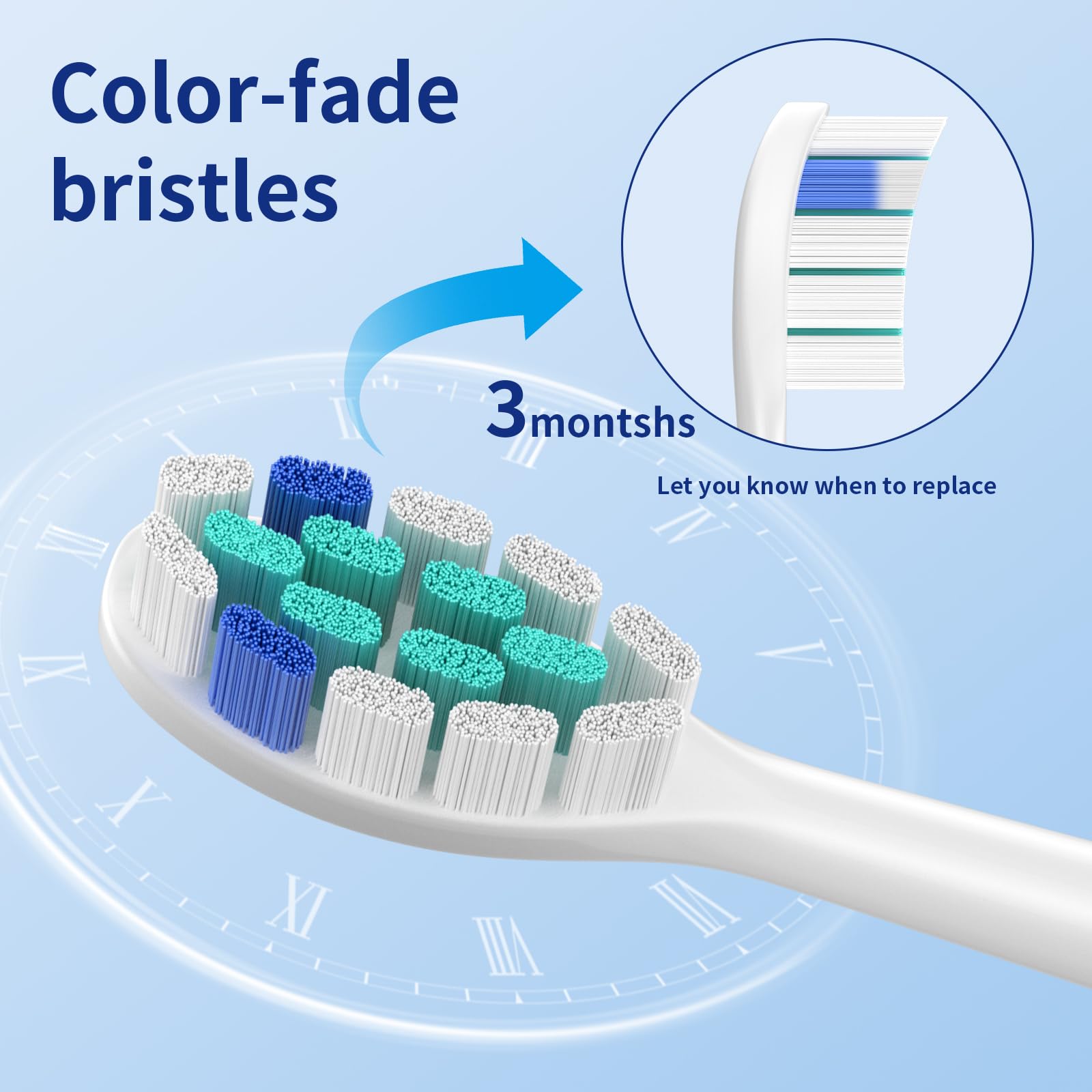Individually wrapped replacement brush heads to protect bristles
