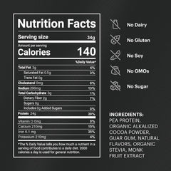 TB12 Chocolate protein powder label on tub