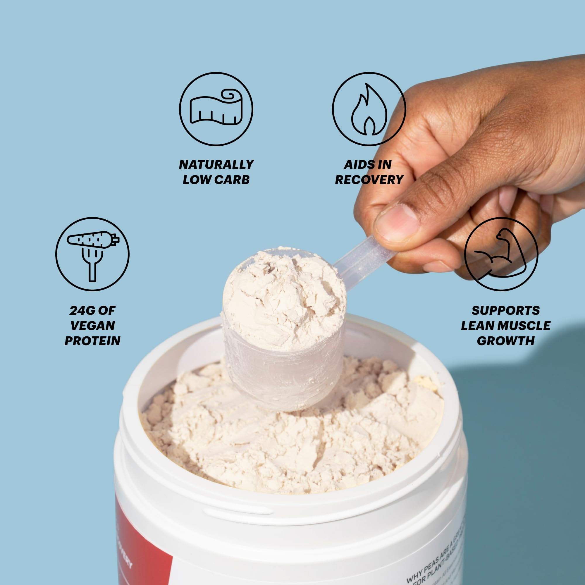 Serving scoop with TB12 Cookies and Cream powder