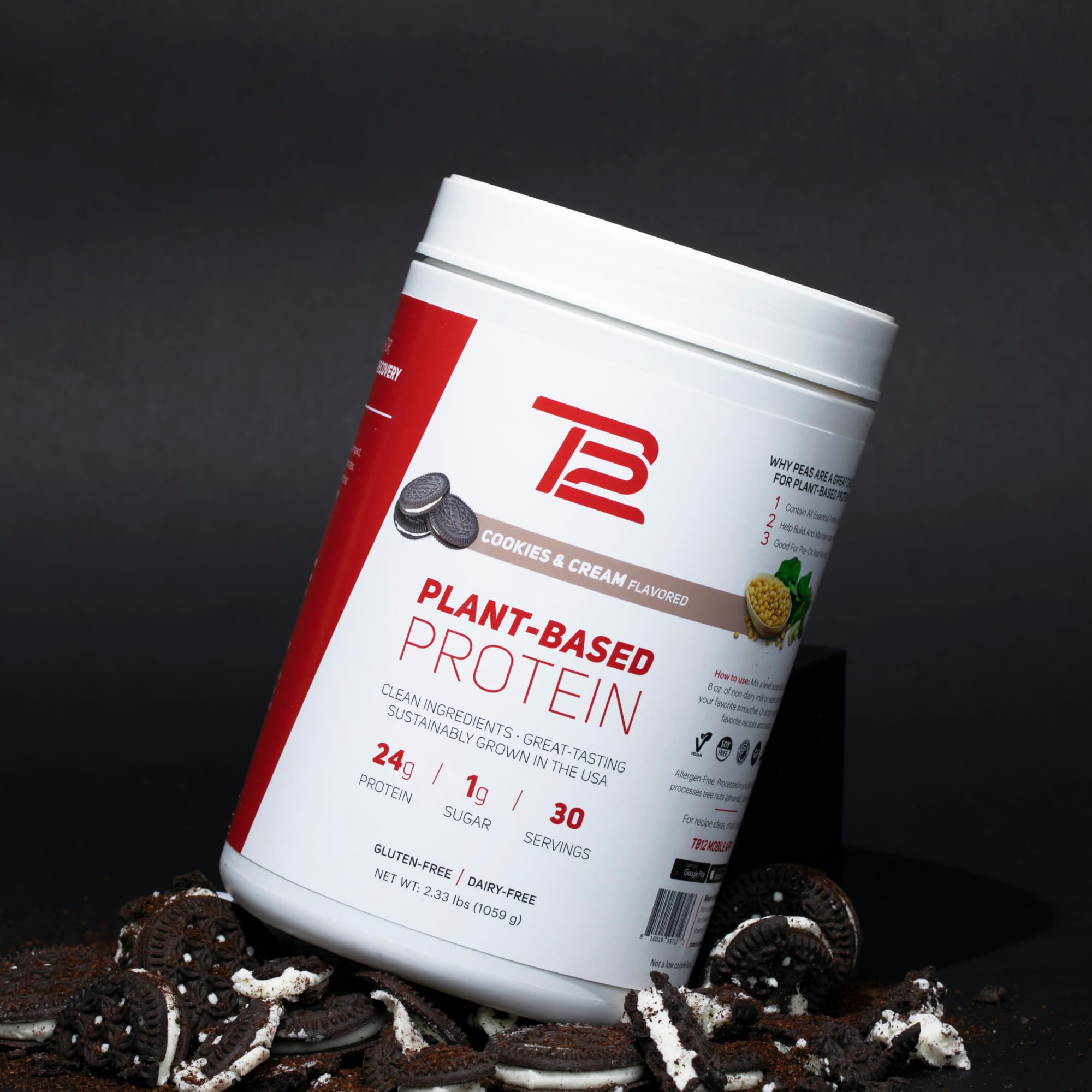 Illustration of vegan pea protein and amino acids