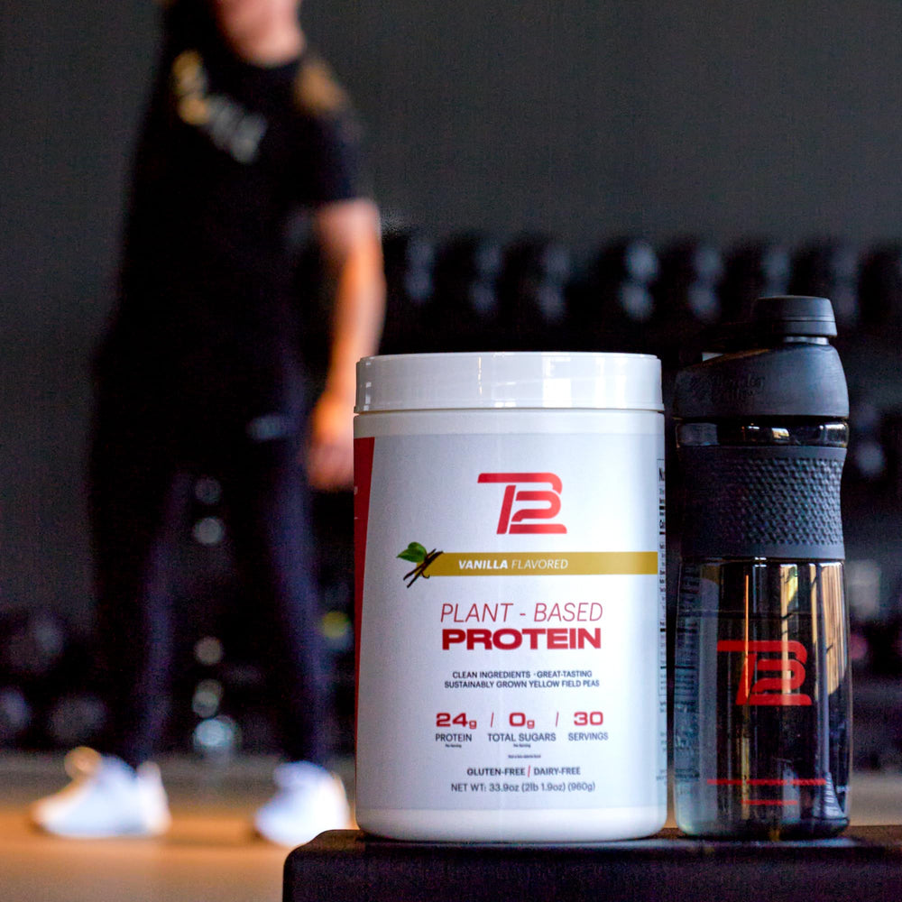 Post-workout recovery shake using TB12 protein powder