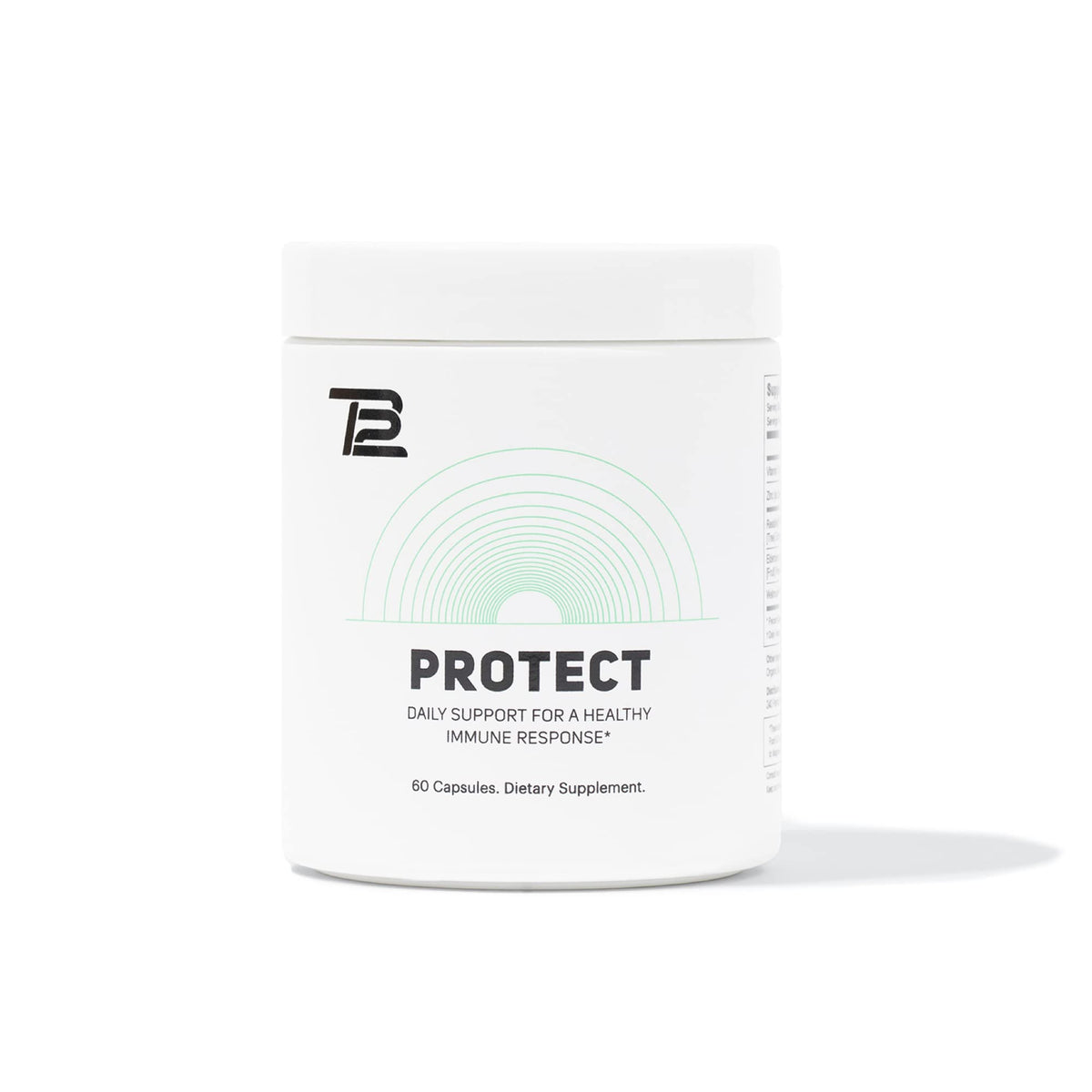 TB12 Protect bottle and label on white background