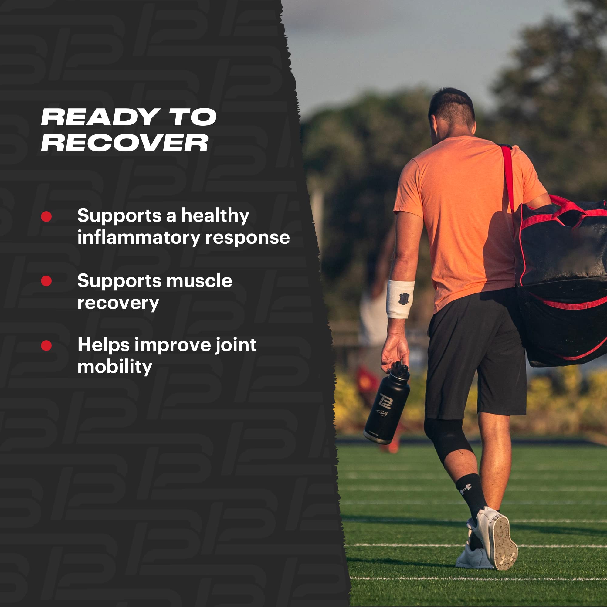 TB12 Recover workout scene suggests an active lifestyle and mobility.