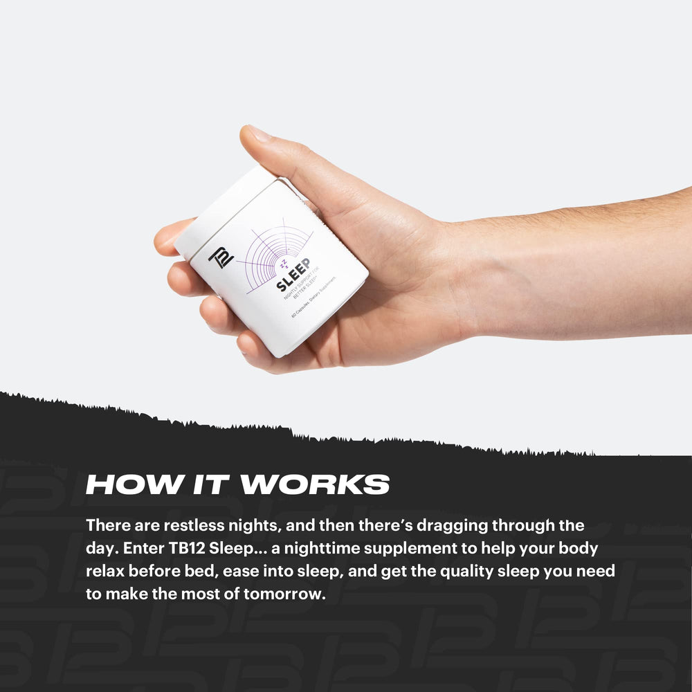 Close-up of TB12 Sleep capsules