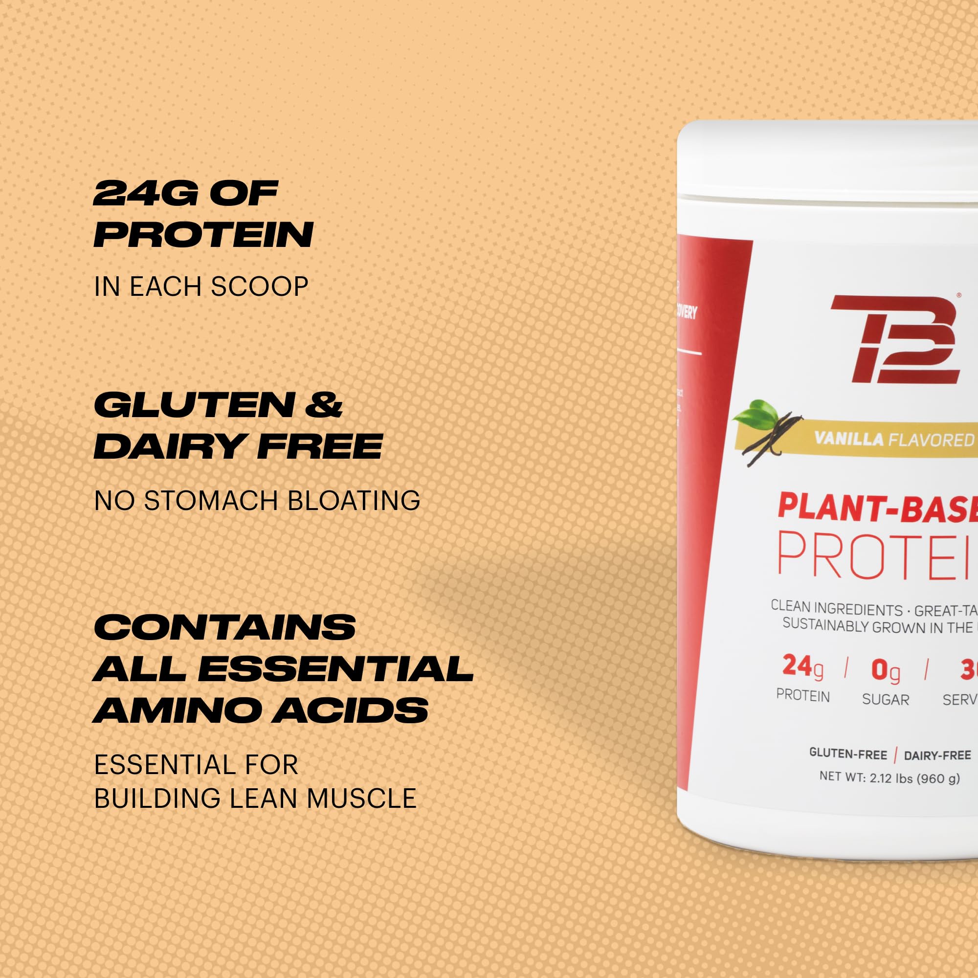 Vanilla TB12 plant-based protein shake ready to mix