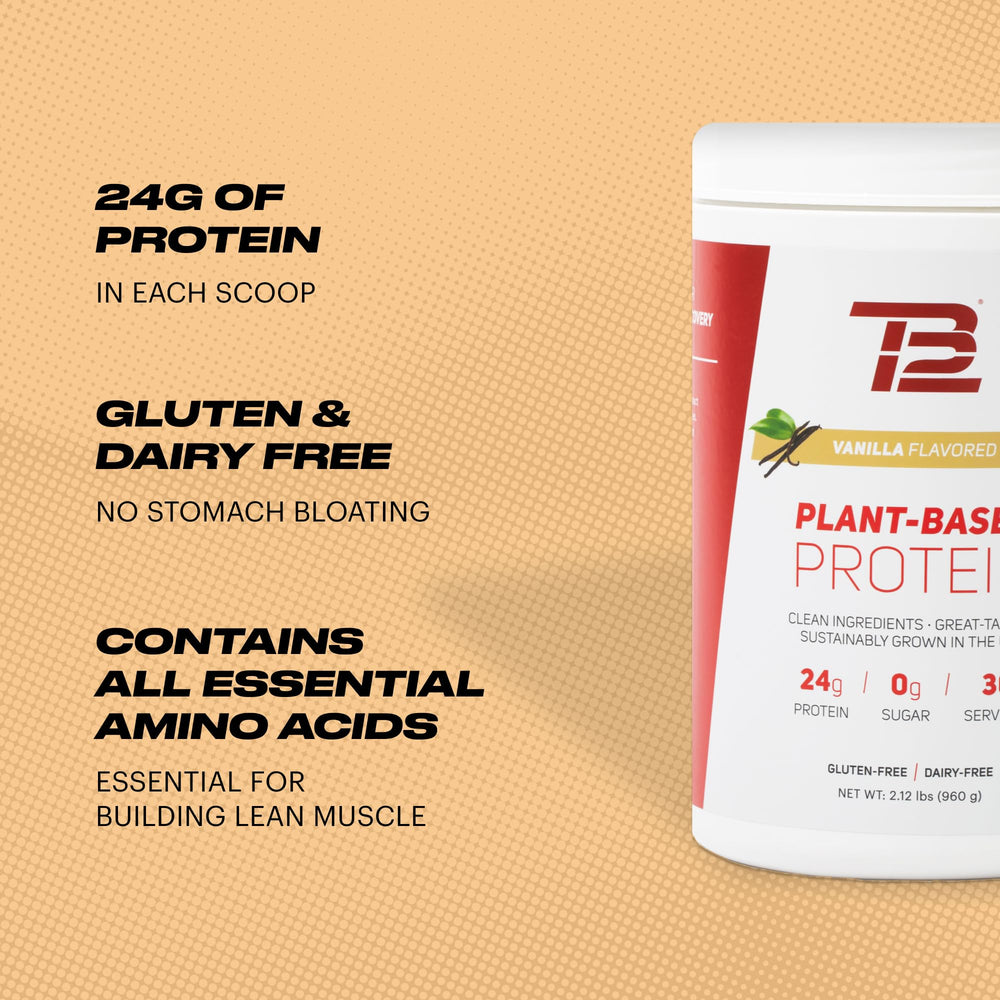Vanilla TB12 plant-based protein shake ready to mix