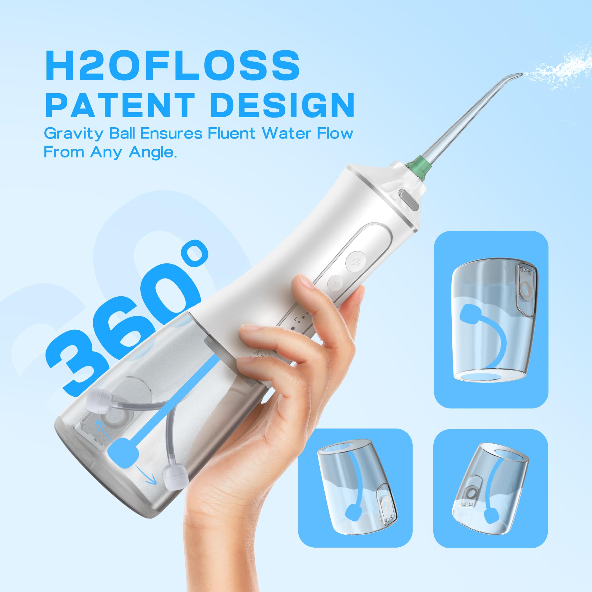 Rechargeable battery and USB charging cable for TBPO flosser