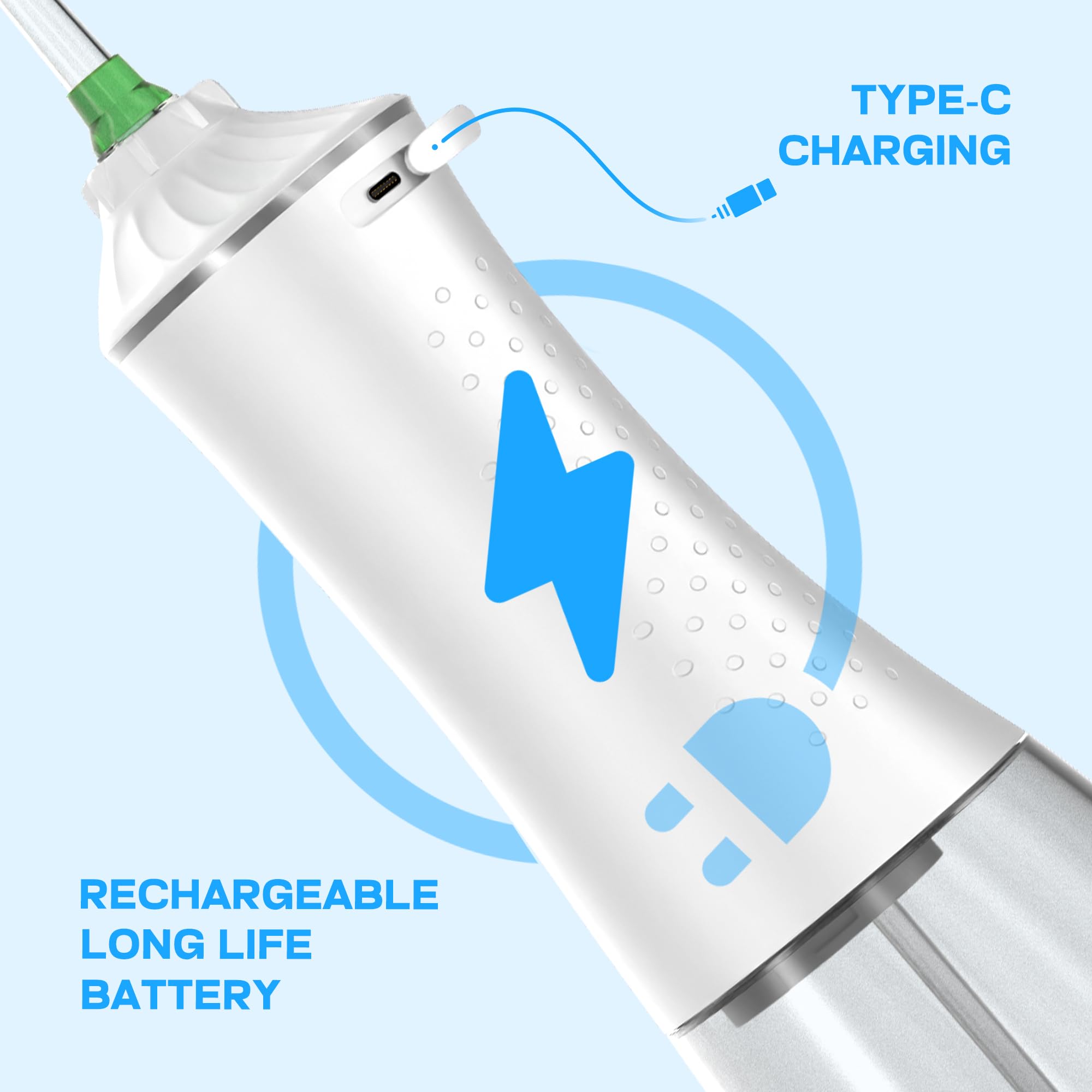 Compact cordless dental flosser in travel case