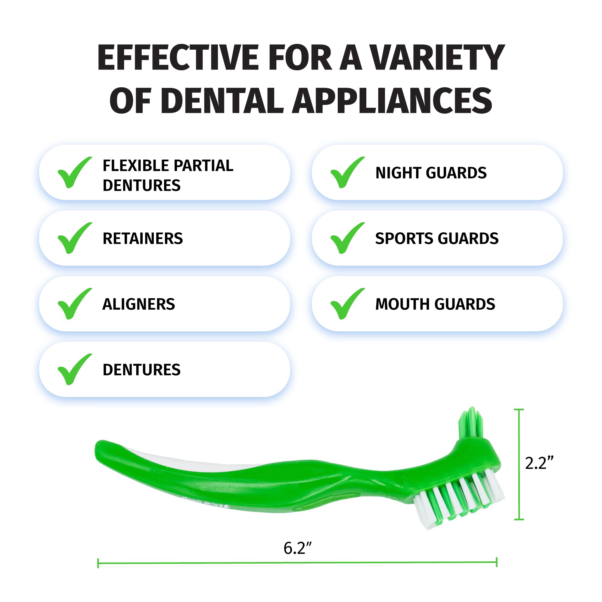 Safe for aligners, dentures, retainers, and nightguards