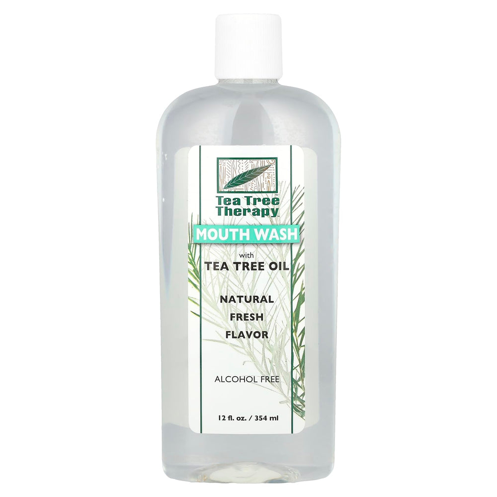 Tea Tree Therapy Alcohol Free Mouthwash bottle 12 oz, front view