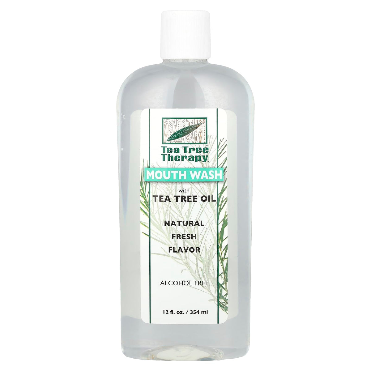 Tea Tree Therapy Alcohol Free Mouthwash bottle 12 oz, front view