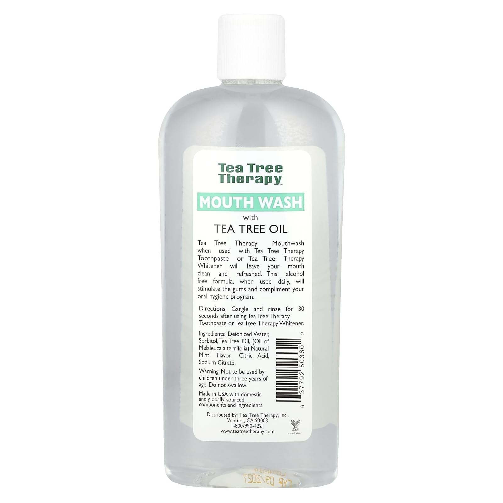 Pack of three Tea Tree Therapy Mouthwash bottles 12 oz each