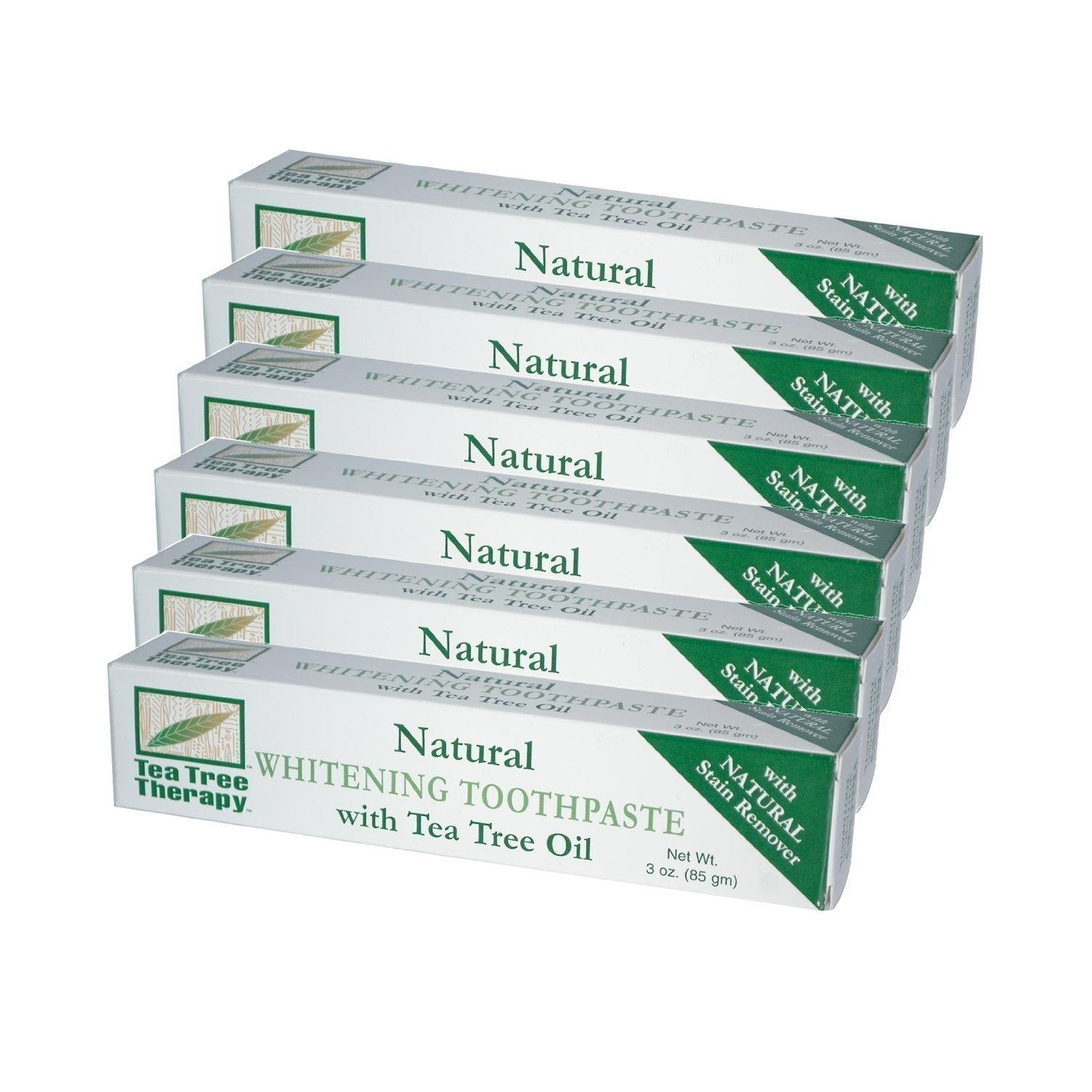 Tea Tree Therapy Natural Whitening Toothpaste with oil 3 oz – Pack of 6