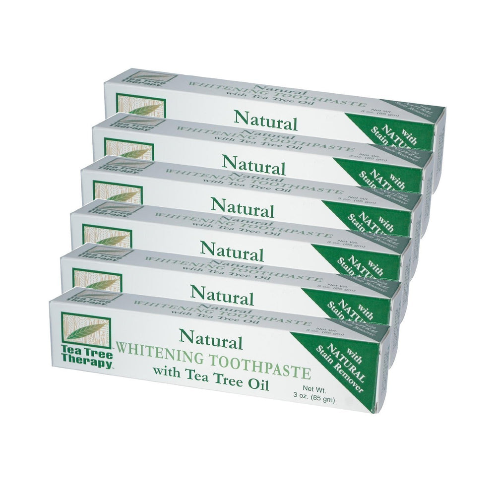 Tea Tree Therapy Natural Whitening Toothpaste with oil 3 oz – Pack of 6