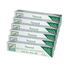 Tea Tree Therapy Natural Whitening Toothpaste with oil 3 oz – Pack of 6