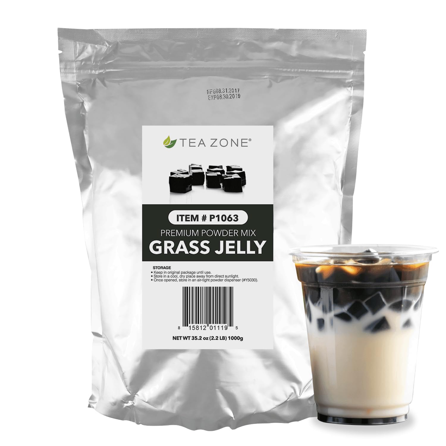 Tea Zone Grass Jelly Powder 2.2 lb bag – front view