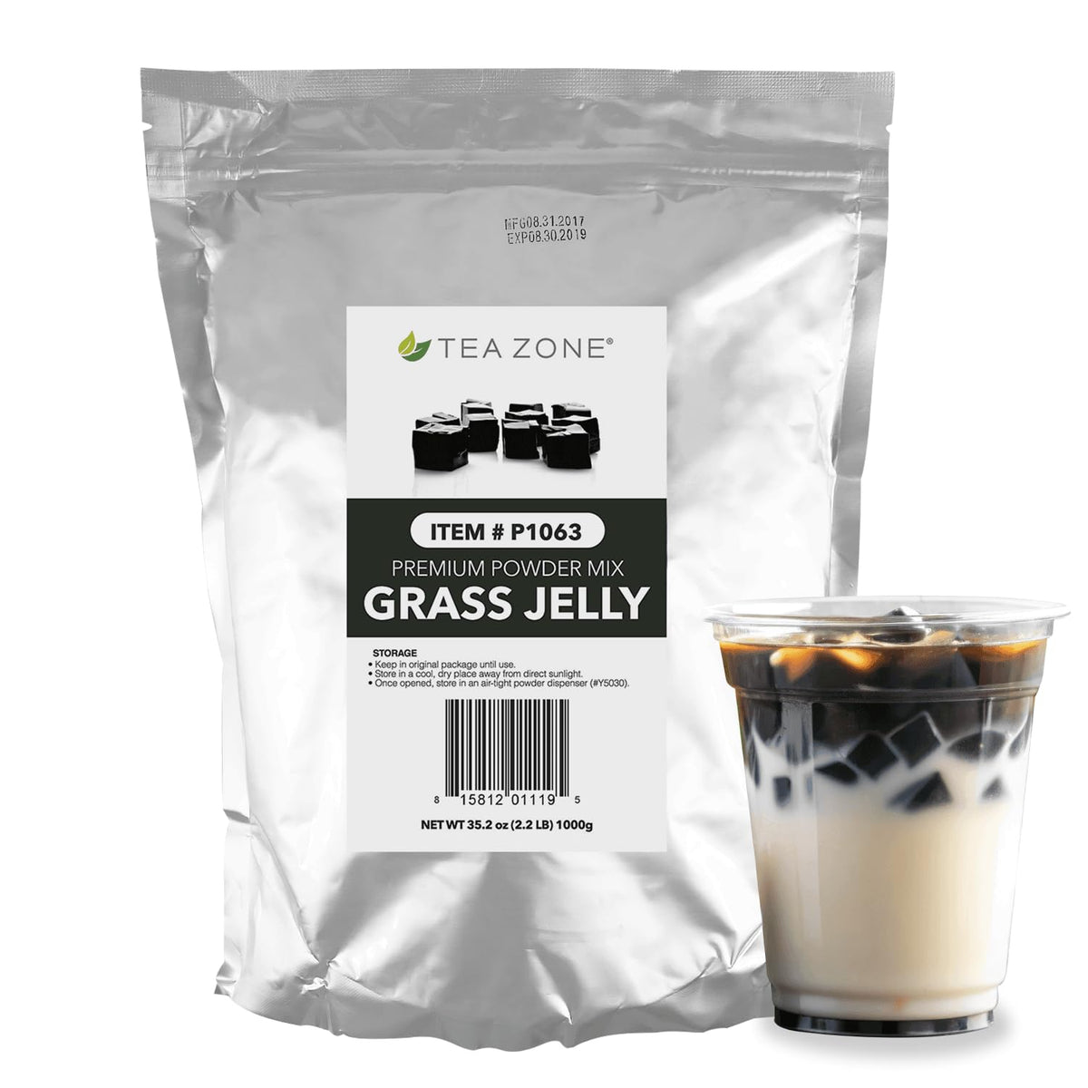 Tea Zone Grass Jelly Powder 2.2 lb bag – front view