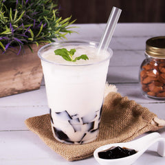 Close-up of grass jelly powder texture
