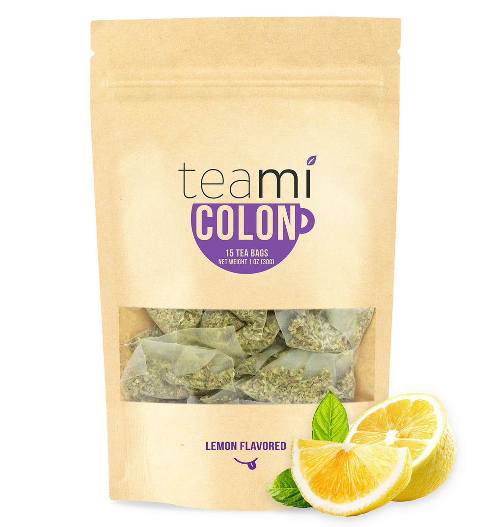 Teami Colon lemon tea bag for a gentle, end-of-day cleanse ritual.