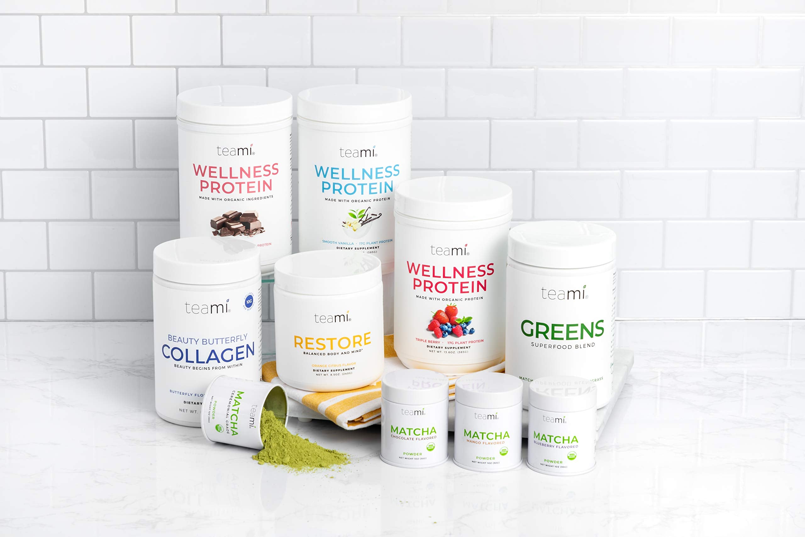 Teami vegan protein powder texture-closeup shows smooth, clump-free blend.