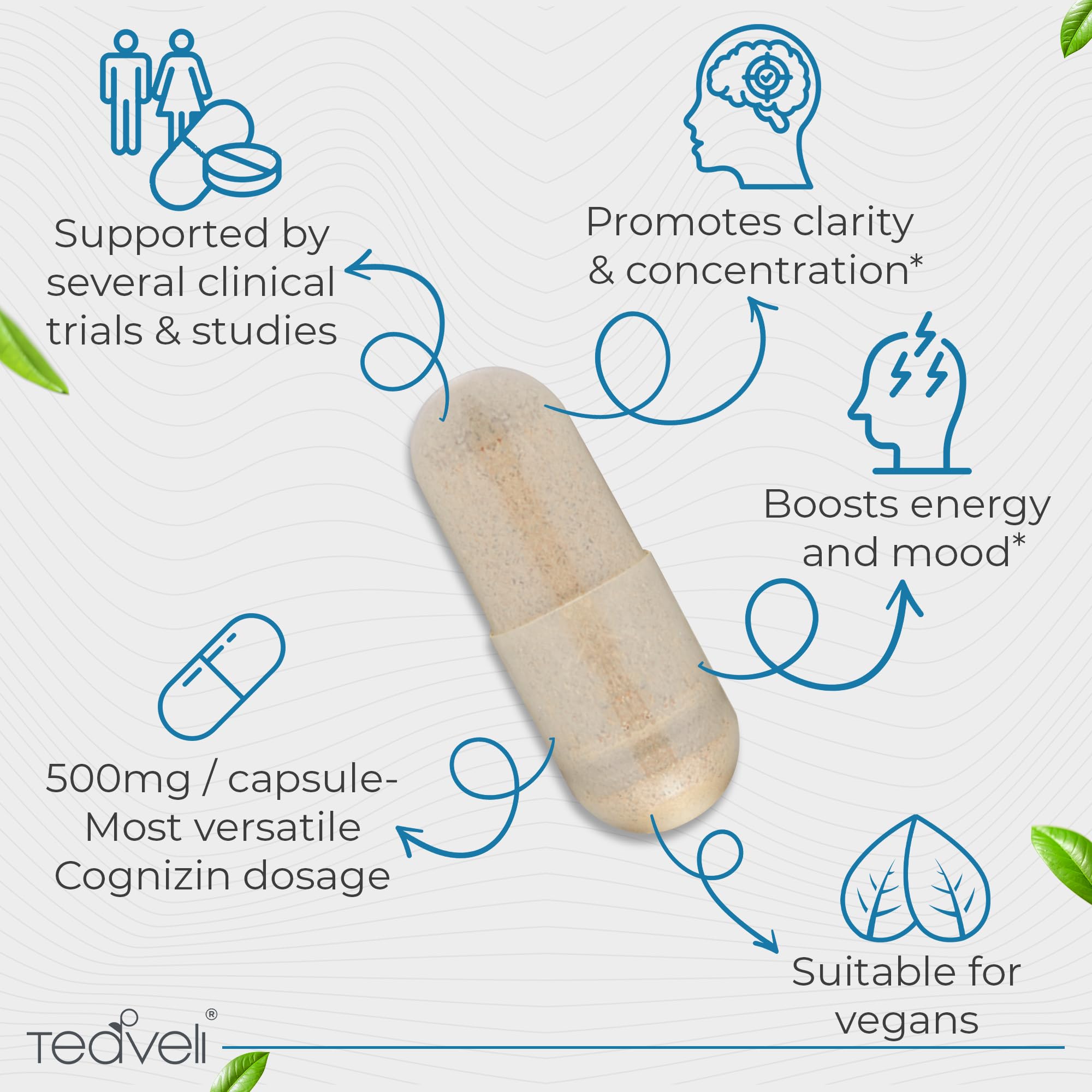 Close-up of Cognizin CDP Choline capsules