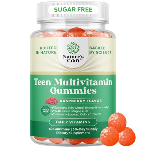Box and bottle of Teen Multivitamin Gummies 12-17 for teens