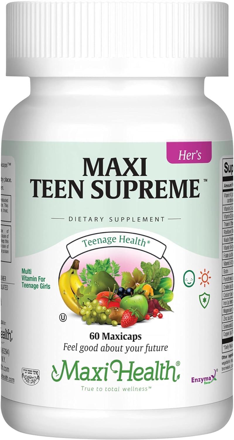 60-count bottle packaging of teen vitamins for girls