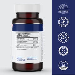 Close-up of ingredients: L-Theanine and 5-HTP for teen and adult stress support