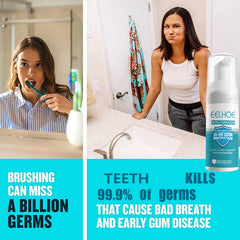 Foam texture from Mouthwash for whitening and stain removal