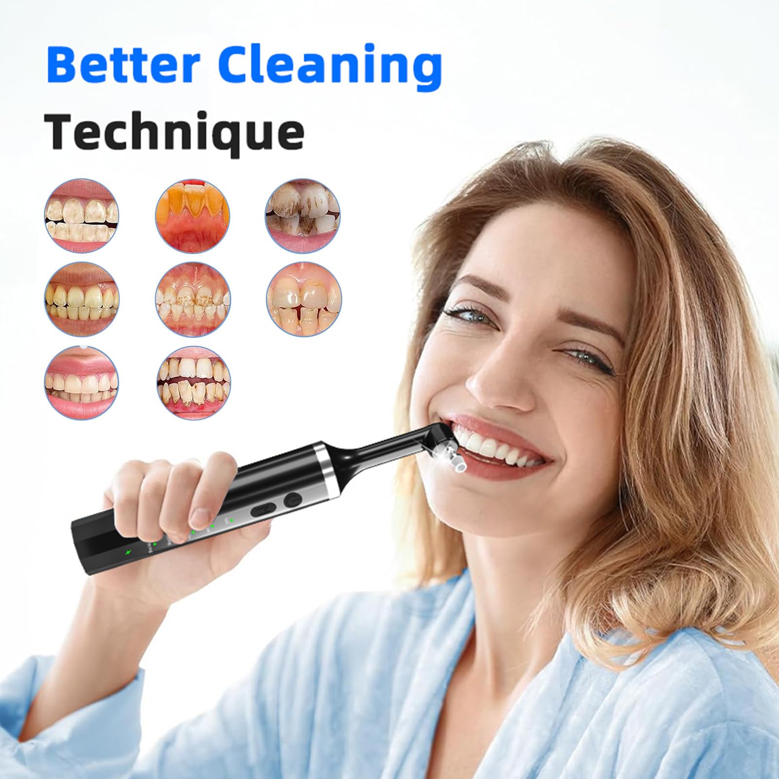 Whiter teeth and refreshed smile with the teeth polisher kit