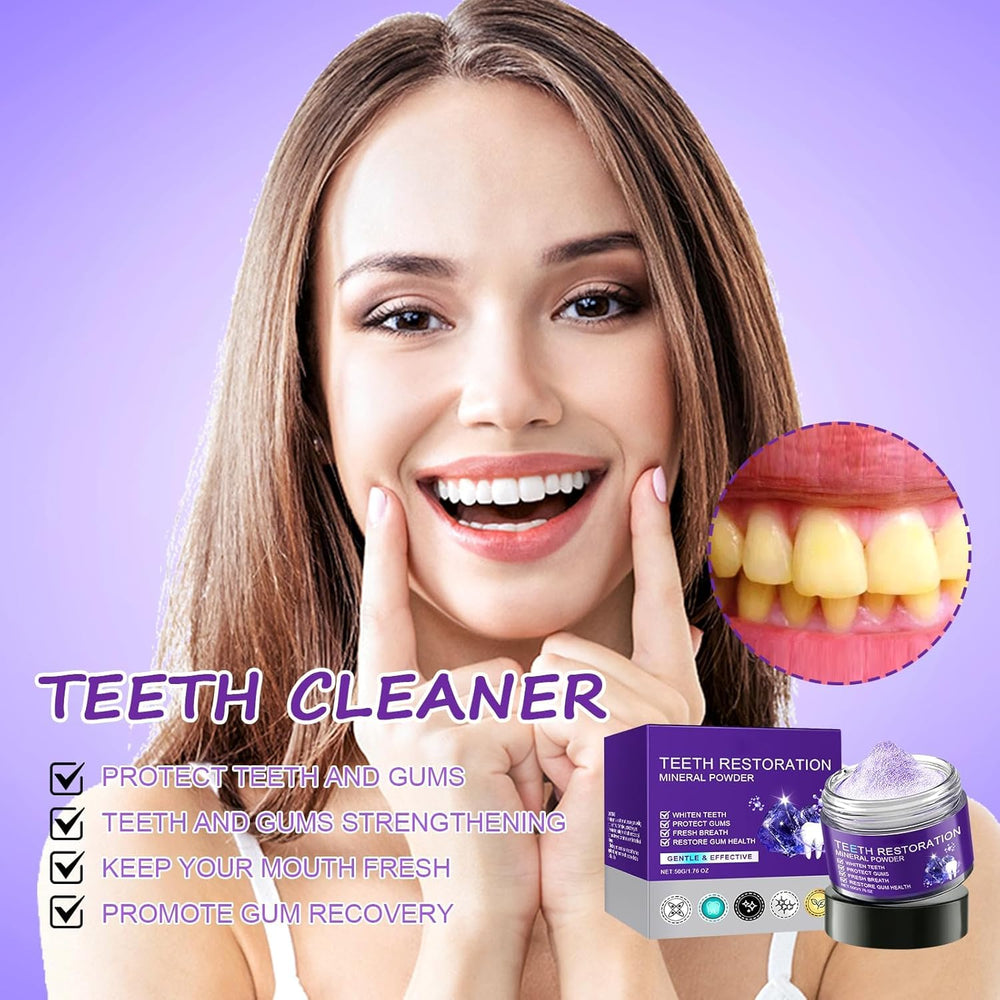 Close-up of mineral tooth powder texture