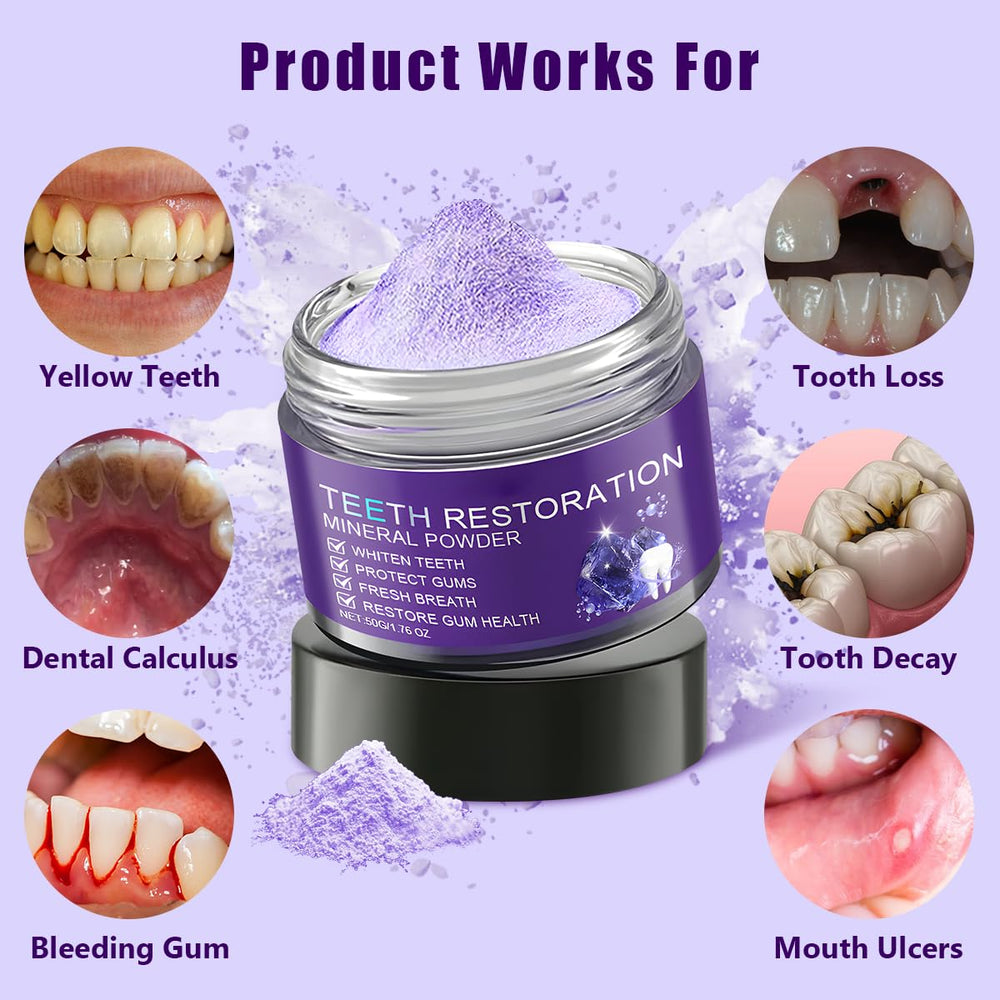 Close-up of mineral tooth powder texture