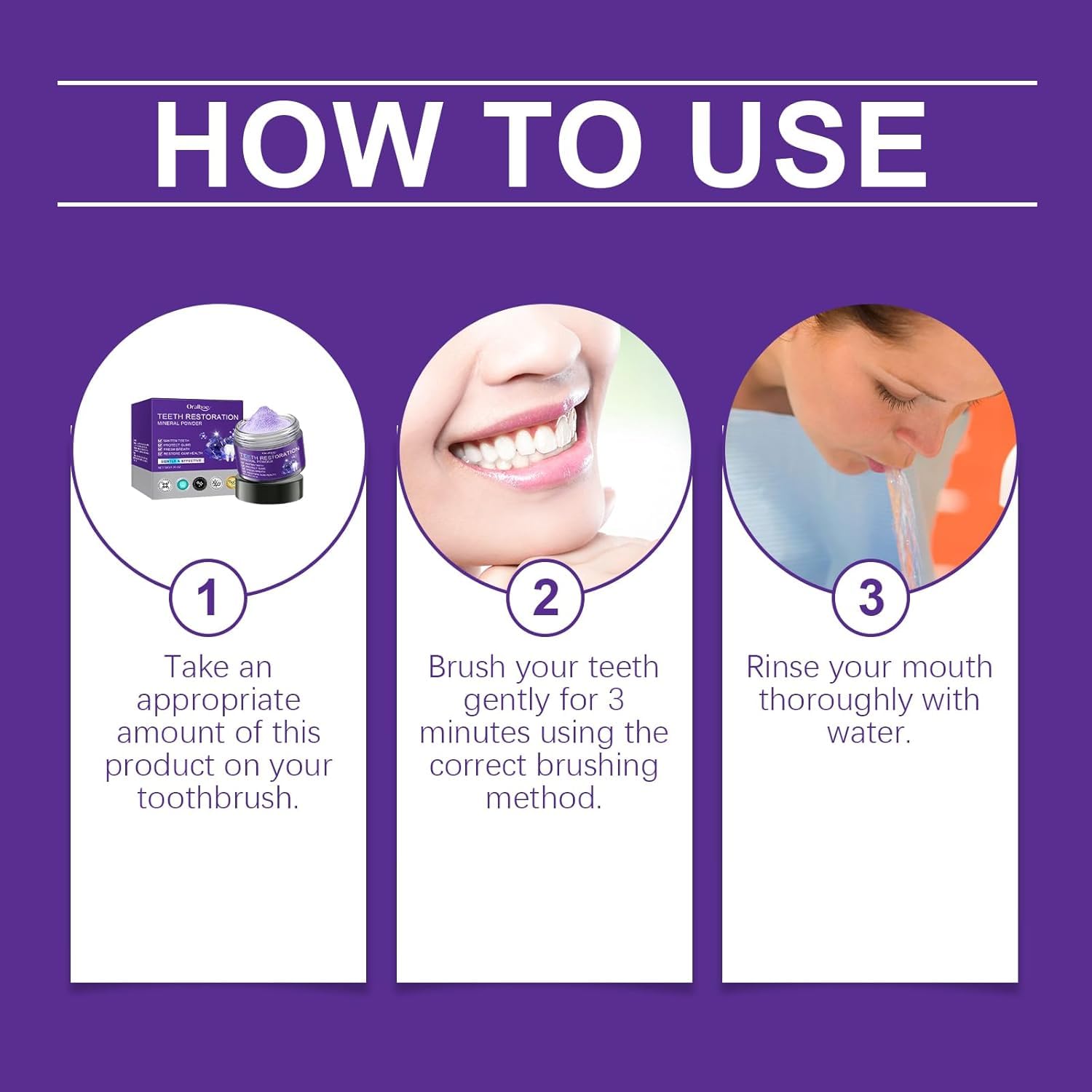 Applying mineral tooth powder to a wet toothbrush
