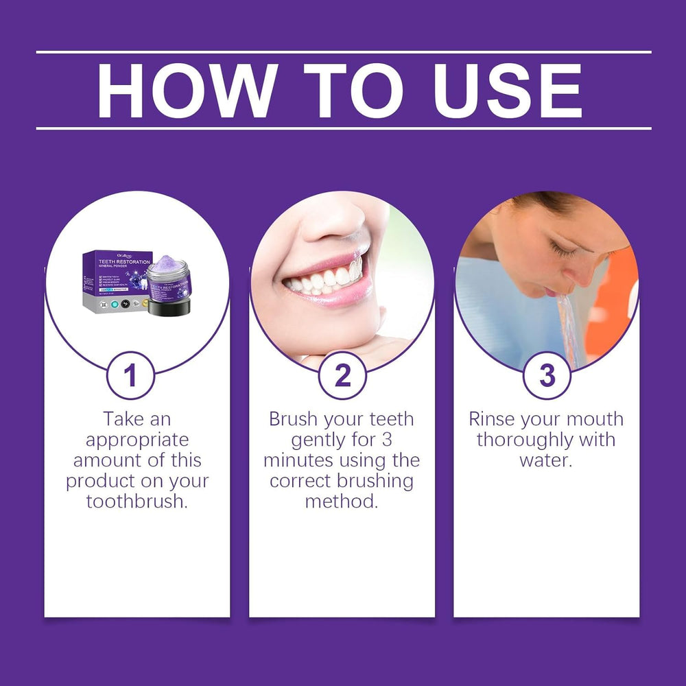 Applying mineral tooth powder to a wet toothbrush