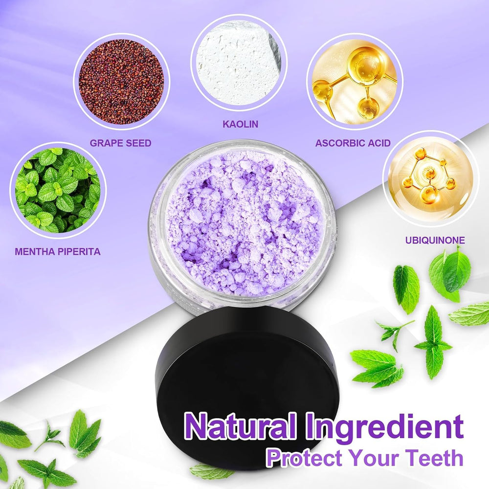 Toothbrush with mineral powder being applied