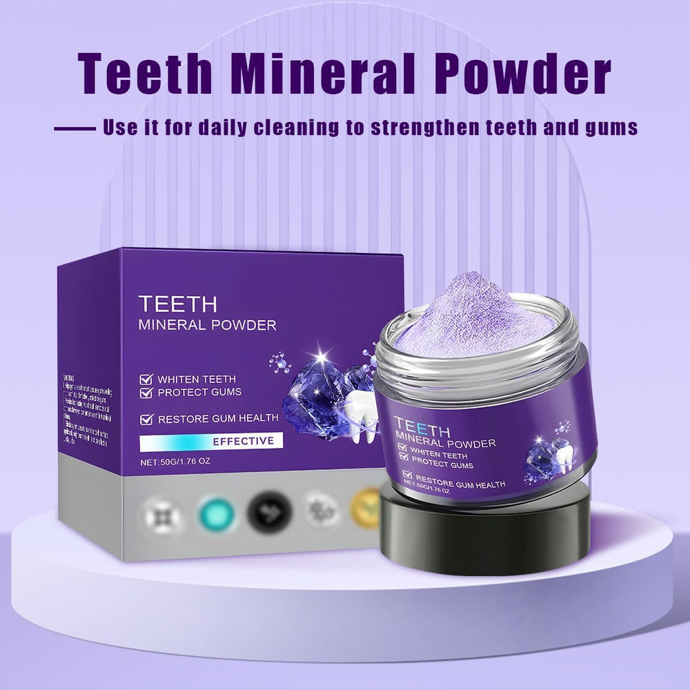 Packaging with jar of mineral tooth powder
