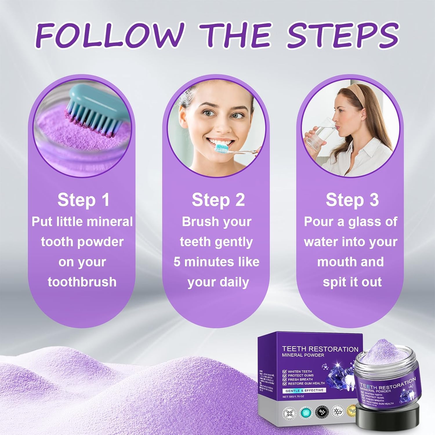 Natural minerals used in tooth powder