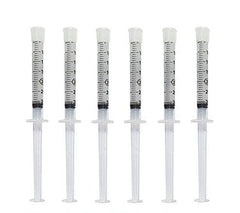 Six 3ml syringes of teeth whitening gel (44% carbamide peroxide), USA made