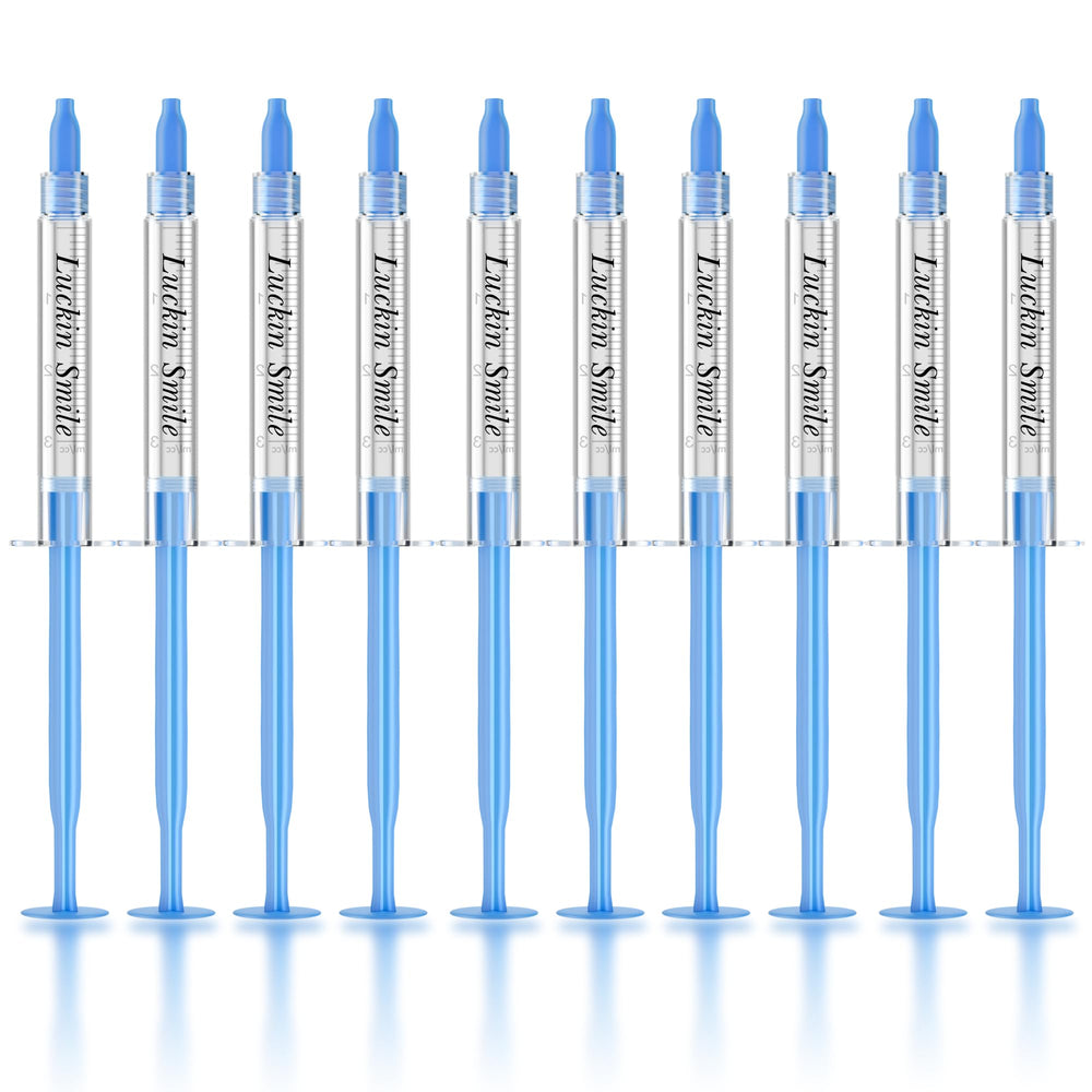 Teeth whitening gel refill bottle with safety cap