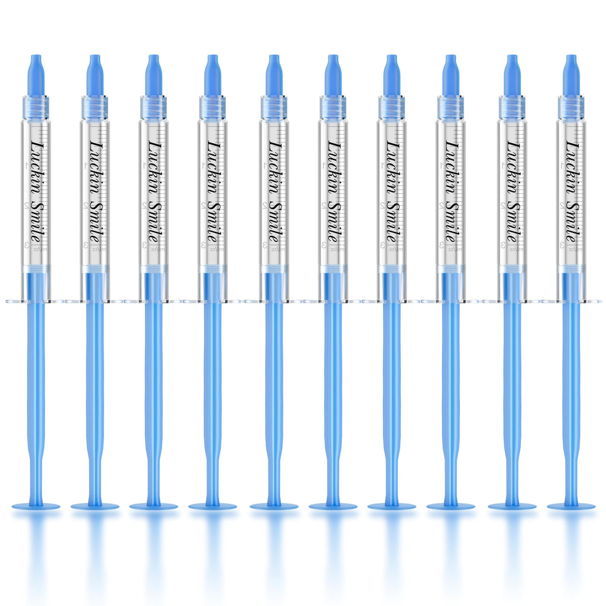 Teeth whitening gel refill bottle with safety cap