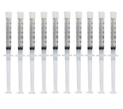Ten-pack teeth whitening gel syringe dispensers with 44% carbamide peroxide