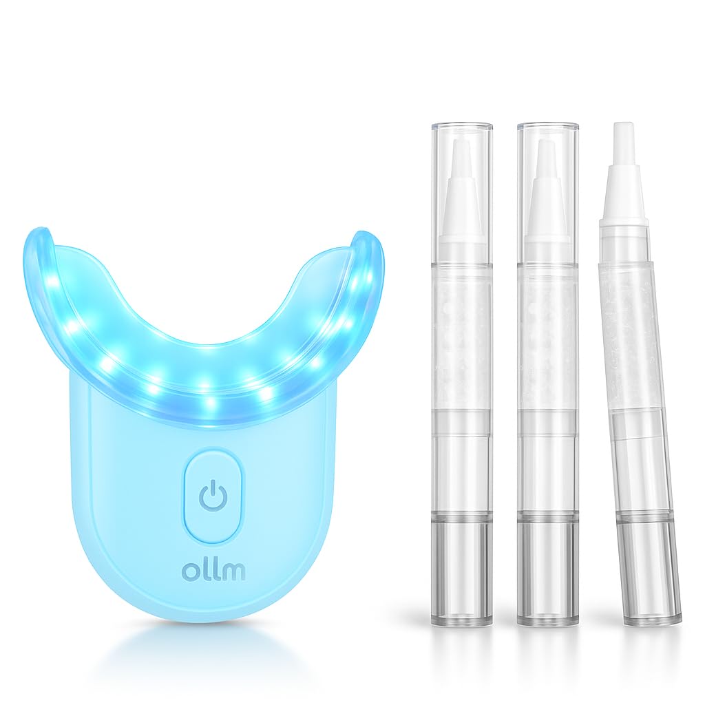 Blue LED Teeth Whitening Kit for Sensitive Teeth with gel pens and mouth trays