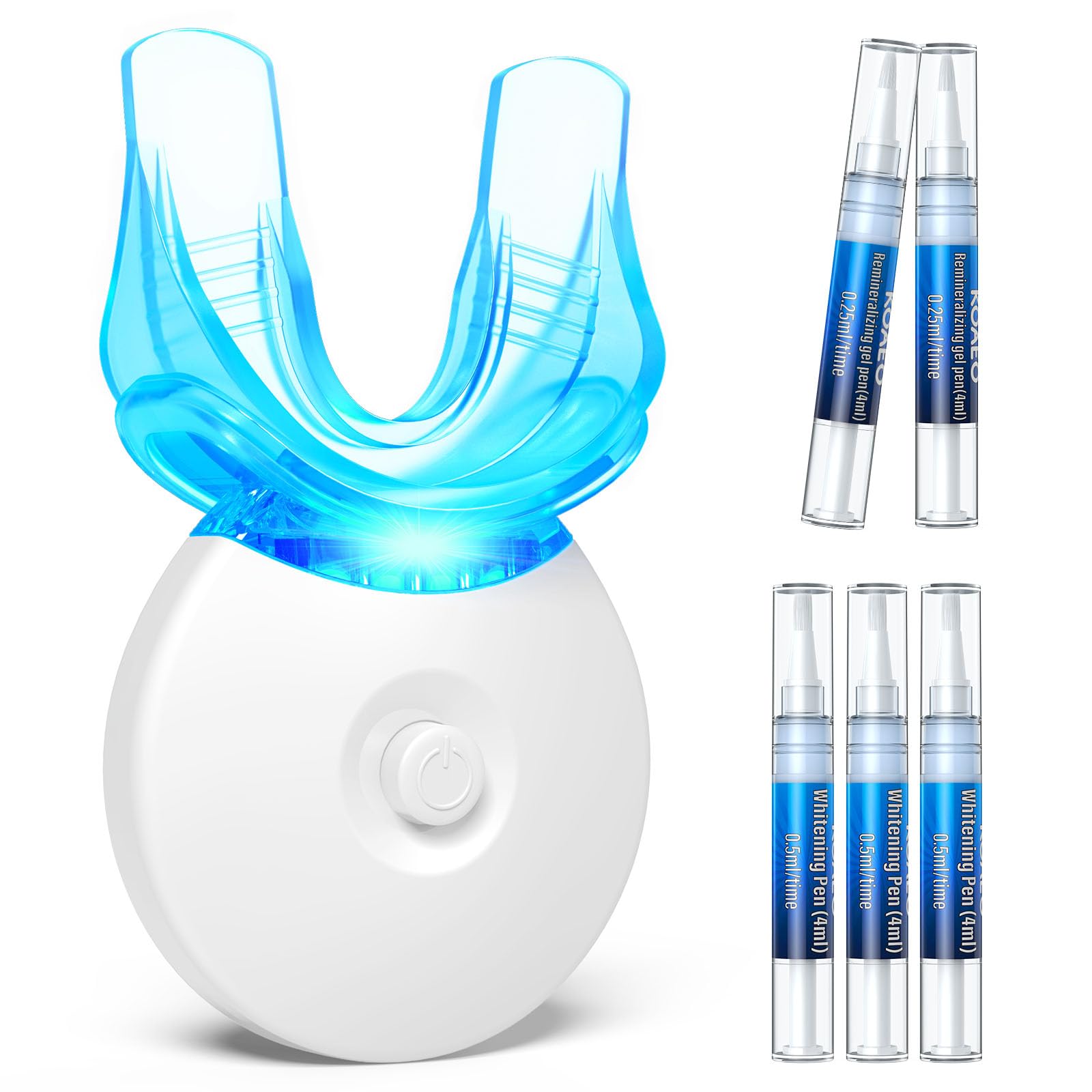 KOAEO Teeth Whitening Kit with 3 whitening pens and 2 desensitizing pens, LED light, Yuzu Citrus